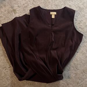 Elegant Dark Brown Sleeveless Dress